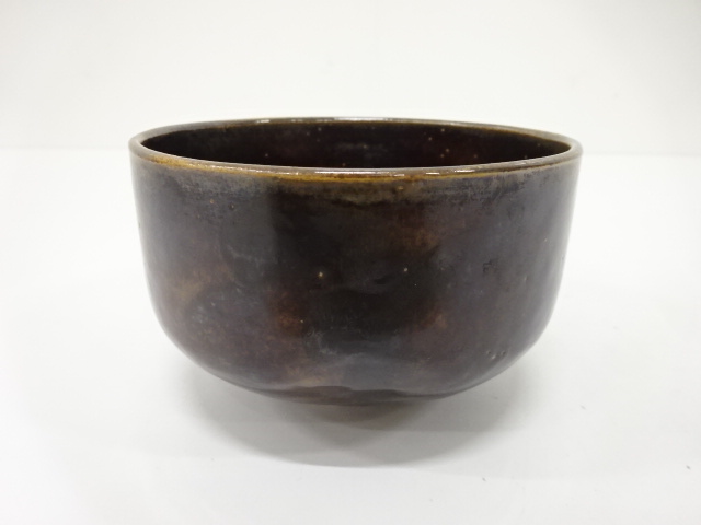 JAPANESE TEA CEREMONY / YOHEN TEA BOWL CHAWAN / CARAMEL GLAZE